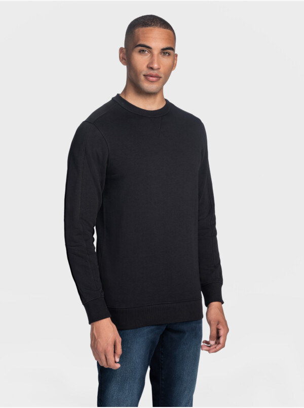 Langes Girav Cambridge regular fit Sweatshirt in schwarz mit Rundhalsausschnitt für Männer