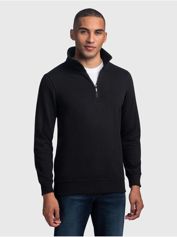 Yale Sweatshirt mit Reißverschluss, Schwarz