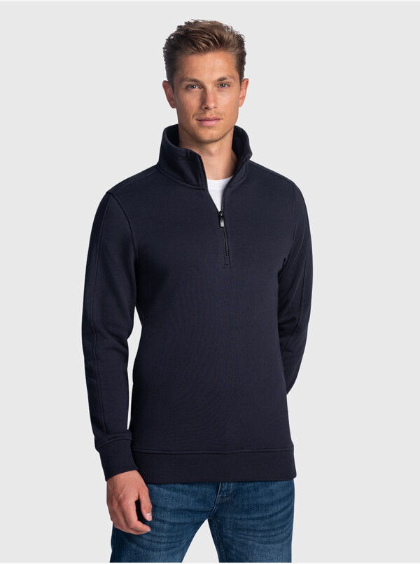 Yale Sweatshirt mit Reißverschluss, Dunkelblau