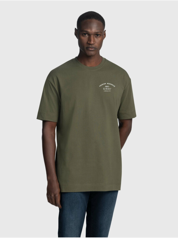 Ohio oversized T-Shirt mit Logo, Dark Olive