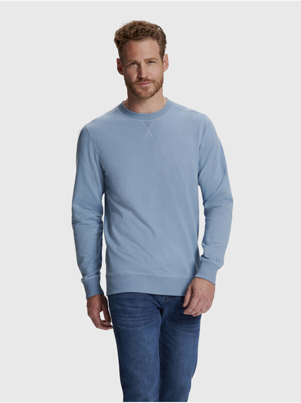 Lange regular fit Girav Princeton Light Sweatshirt in Jeans blue mit Rundhalsausschnitt für Männer