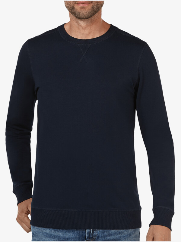 Lange regular fit Girav Princeton Light Sweatshirt in Navy mit Rundhalsausschnitt für Männer