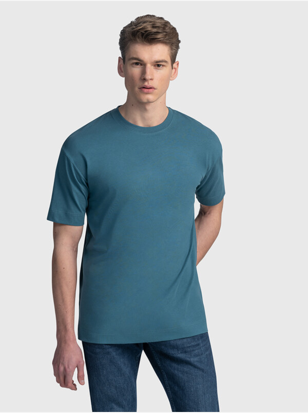 Ohio oversized T-Shirt, Metal Blau