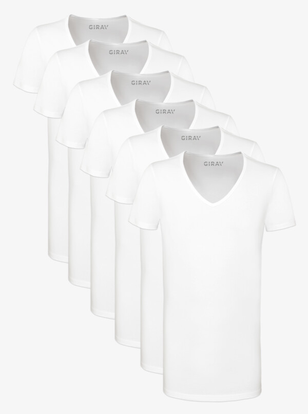 Hong Kong T-Shirt, 6er-Pack Weiß